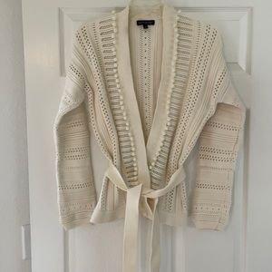 Banana Republic cream cotton open cardigan Size M